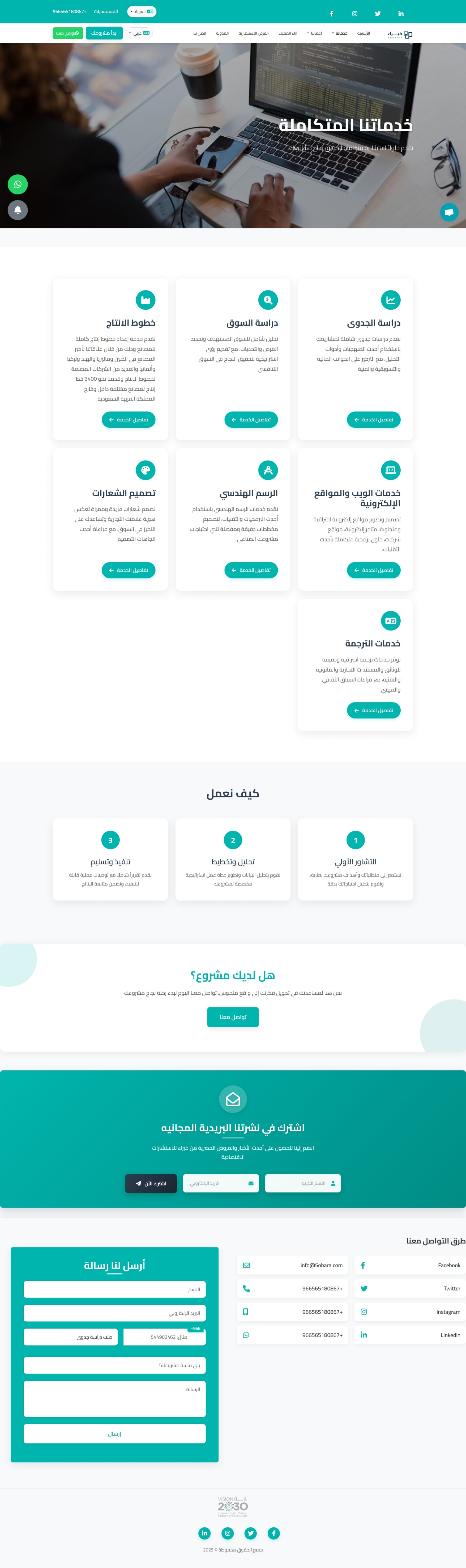 صفحة هبوط لدراسات الجدوى — شاشة 6