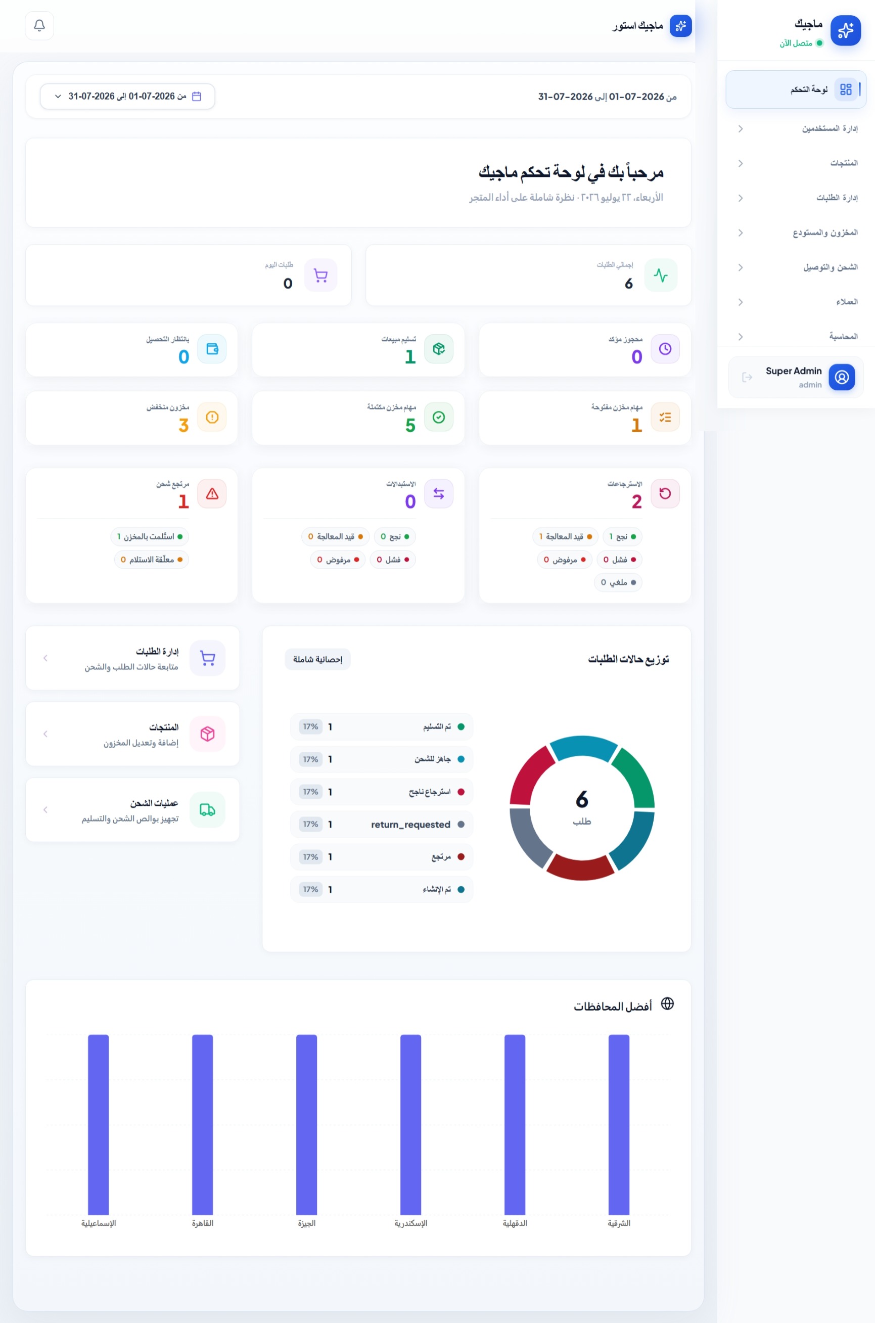 Store ERP — نظام إدارة متجر وعمليات البيع — شاشة 1